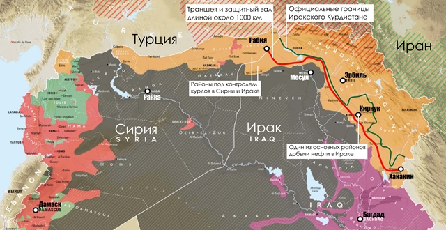 Карта курды в сирии