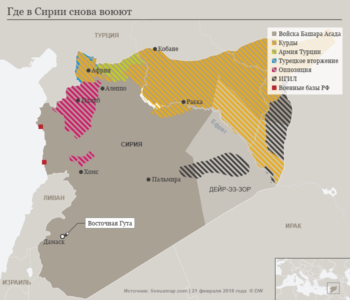 Карта россии сирия