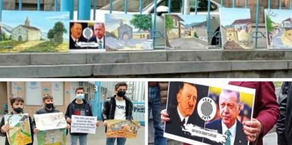 акция протеста у здания офиса ООН в Ереване
