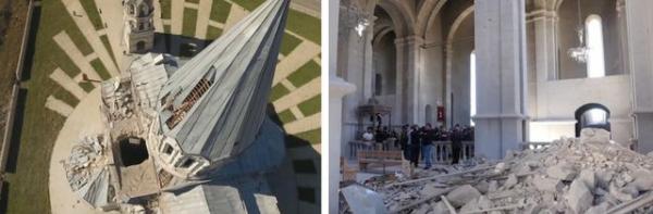 Шушинская церковь Святого Христа Всеспасителя после азербайджанского обстрела