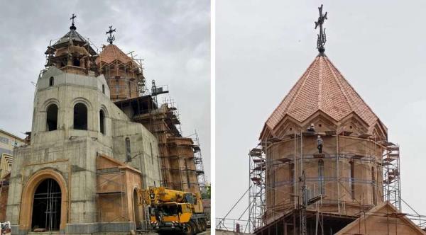 Над армянским собором в Краснодаре подняты кресты