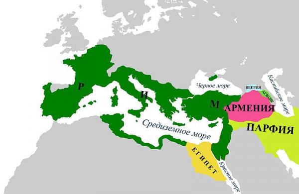 Великая Армения и Рим после подписания мирного договора