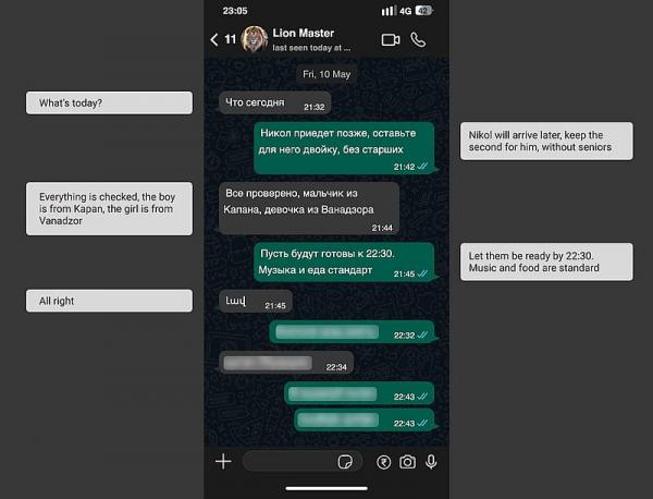 переписка смс 1