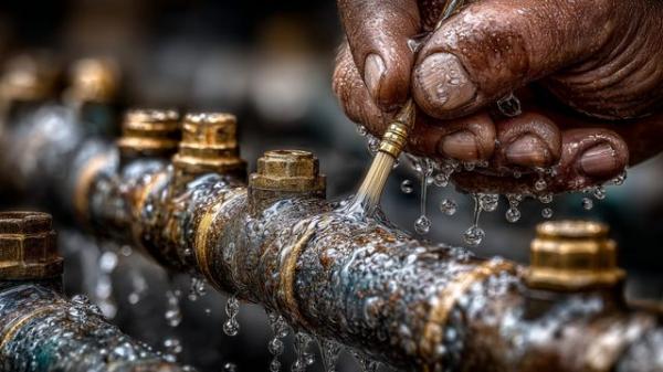 Тестирование на утечки в пневматической системе с помощью мыльного раствора