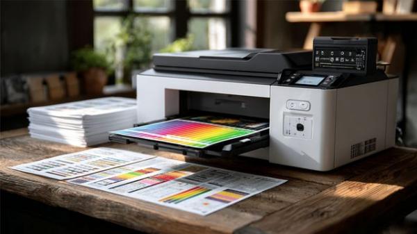 Настройка теста принтера с картриджем 85A и стопкой бумаги