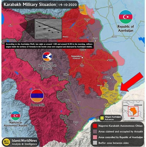 Арцах карта военных действий