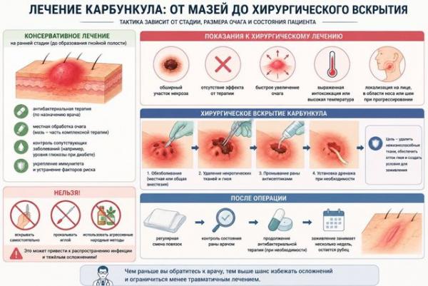 лечение карбункула - хирургическое вскрытие
