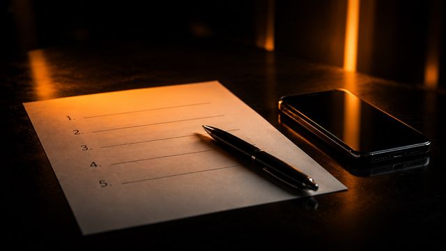 Бумажный список счетов и паролей в домашней папке с документами