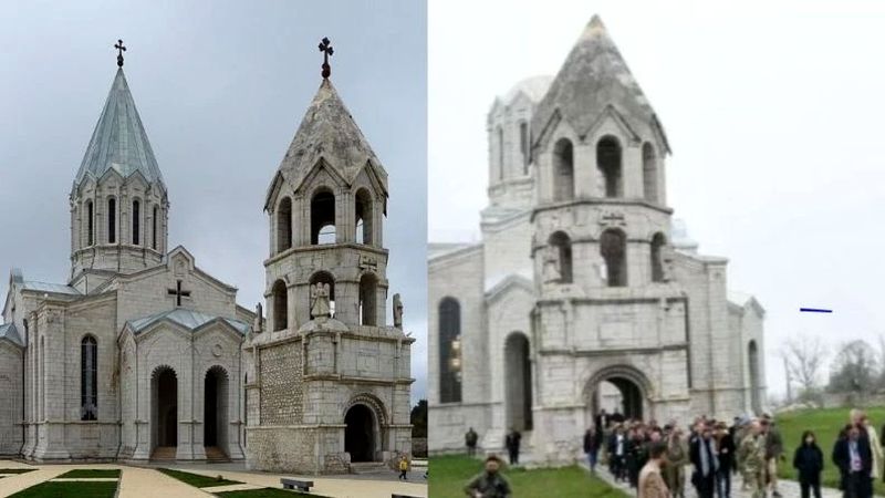 Сурб Казанчецоц в Шуши до и после